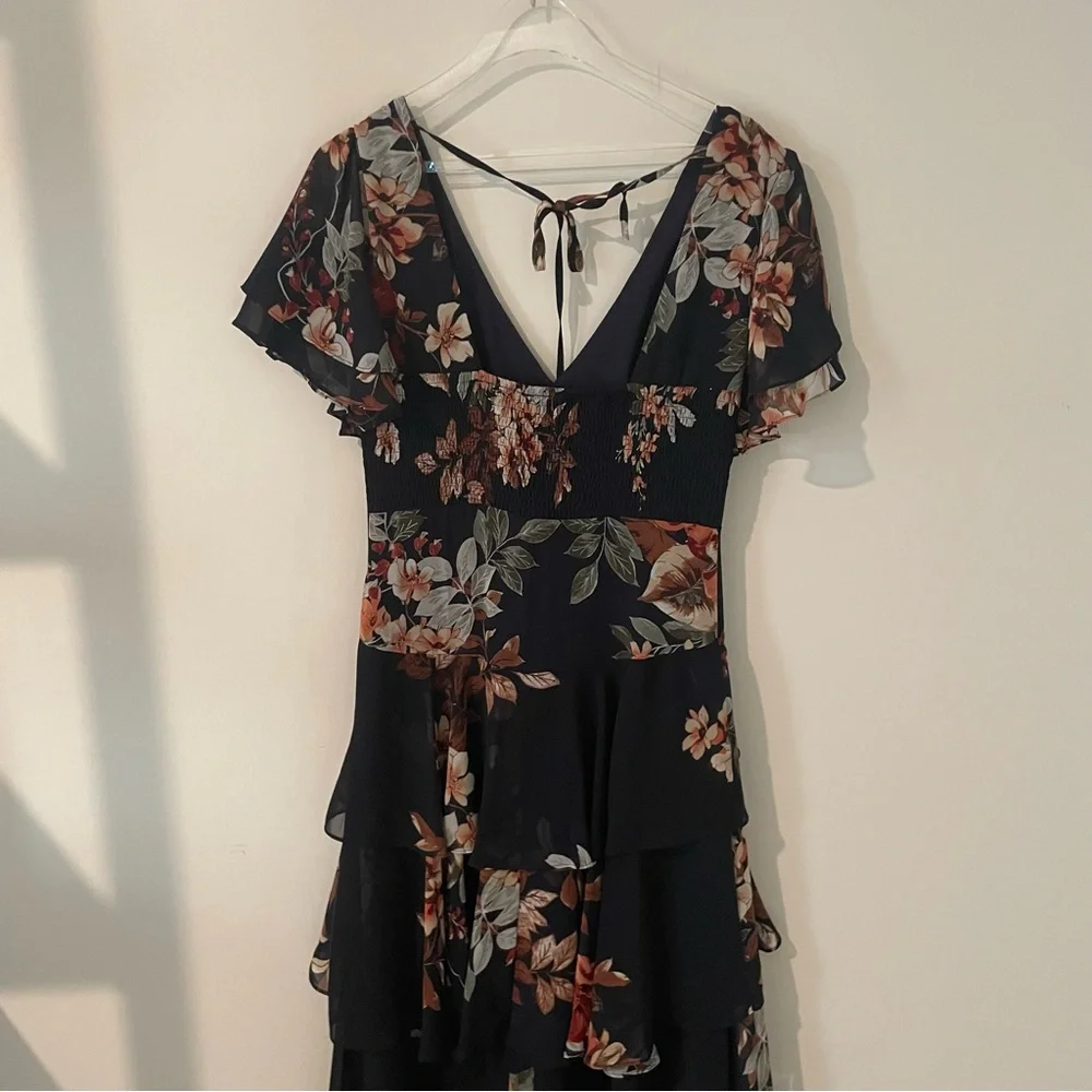 Lulus Dance under the stars in the Midnight Mood Navy Blue Floral Maxi Size M - Picture 7 of 11